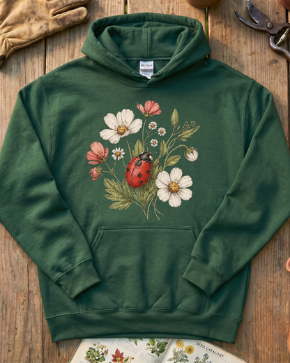 Ladybug Flowers Hoodie