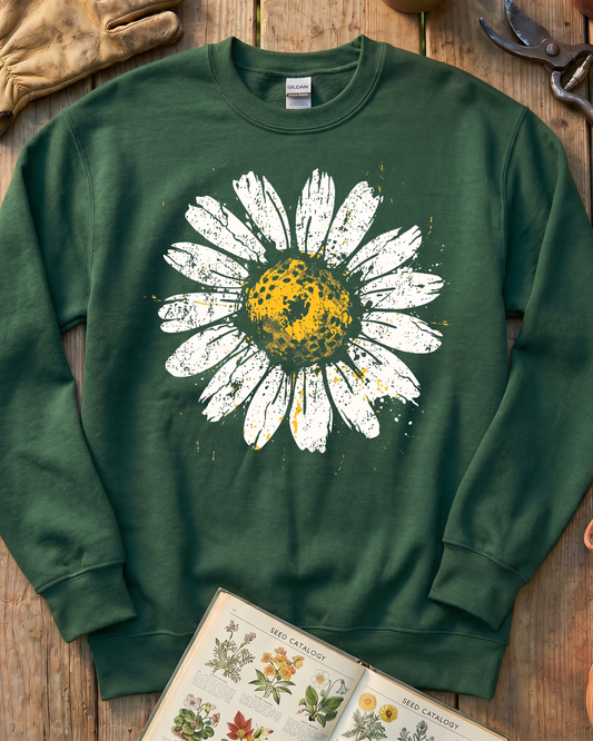 Yellow Daisy Ink Flower Sweatshirt
