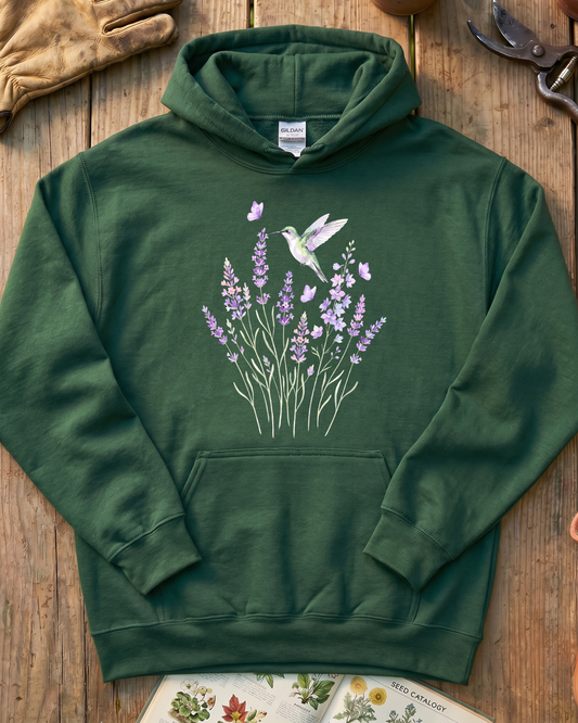 Hummingbird Lavender Hoodie