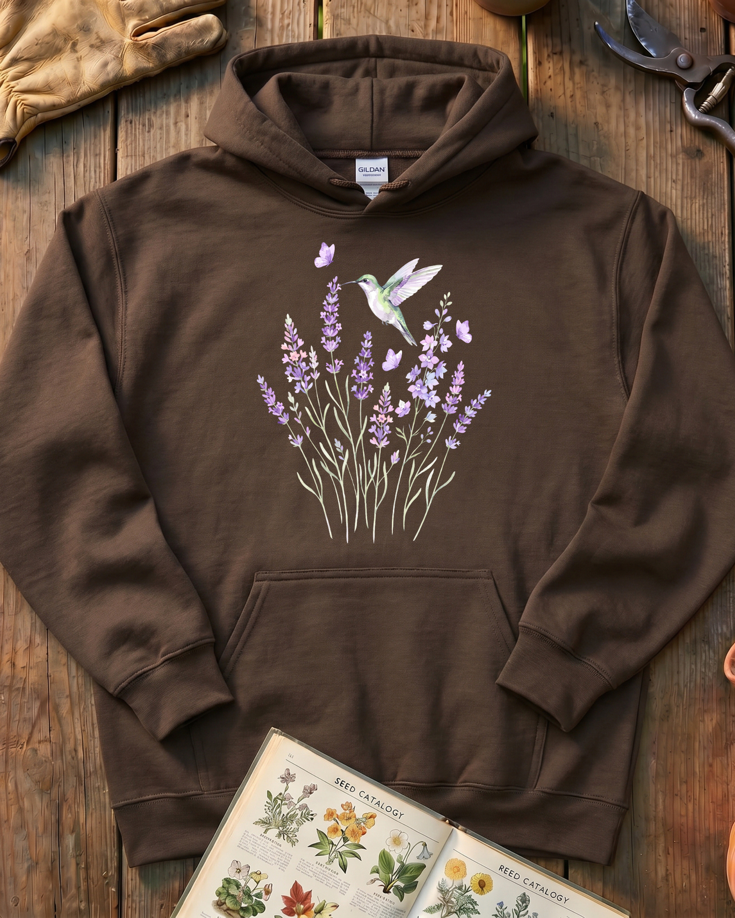 Hummingbird Lavender Hoodie