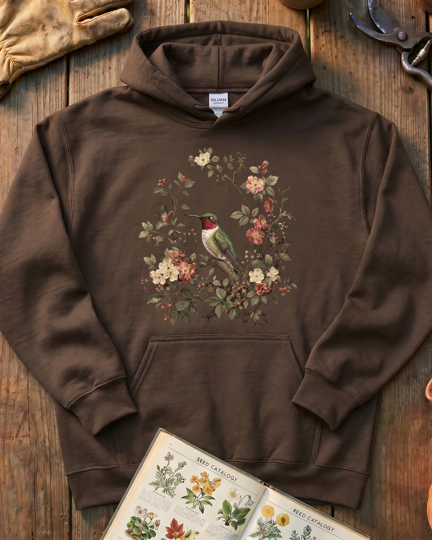 Floral Hummingbird Hoodie