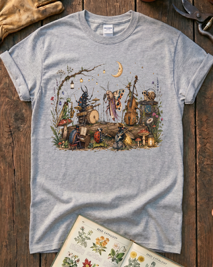 Moonlit Garden Insect Orchestra T-Shirt