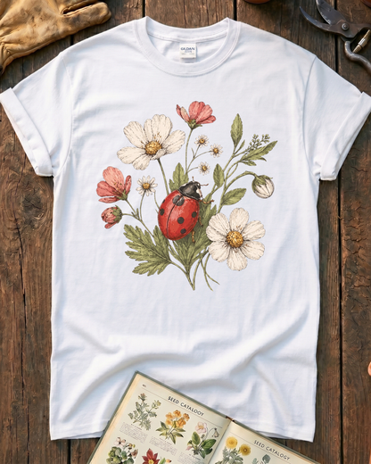 Ladybug Flowers T‑Shirt