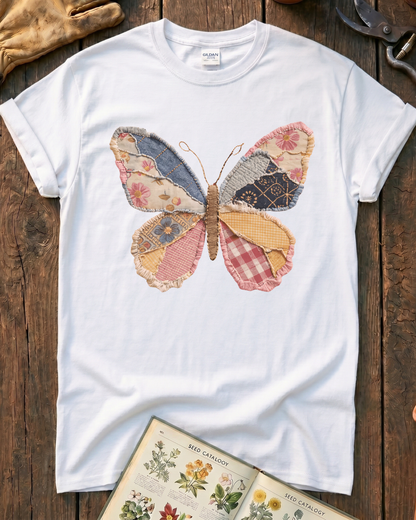 Patchwork Butterfly T‑Shirt