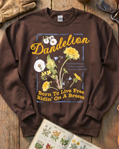 Wild Dandelion Breeze Garden Sweatshirt