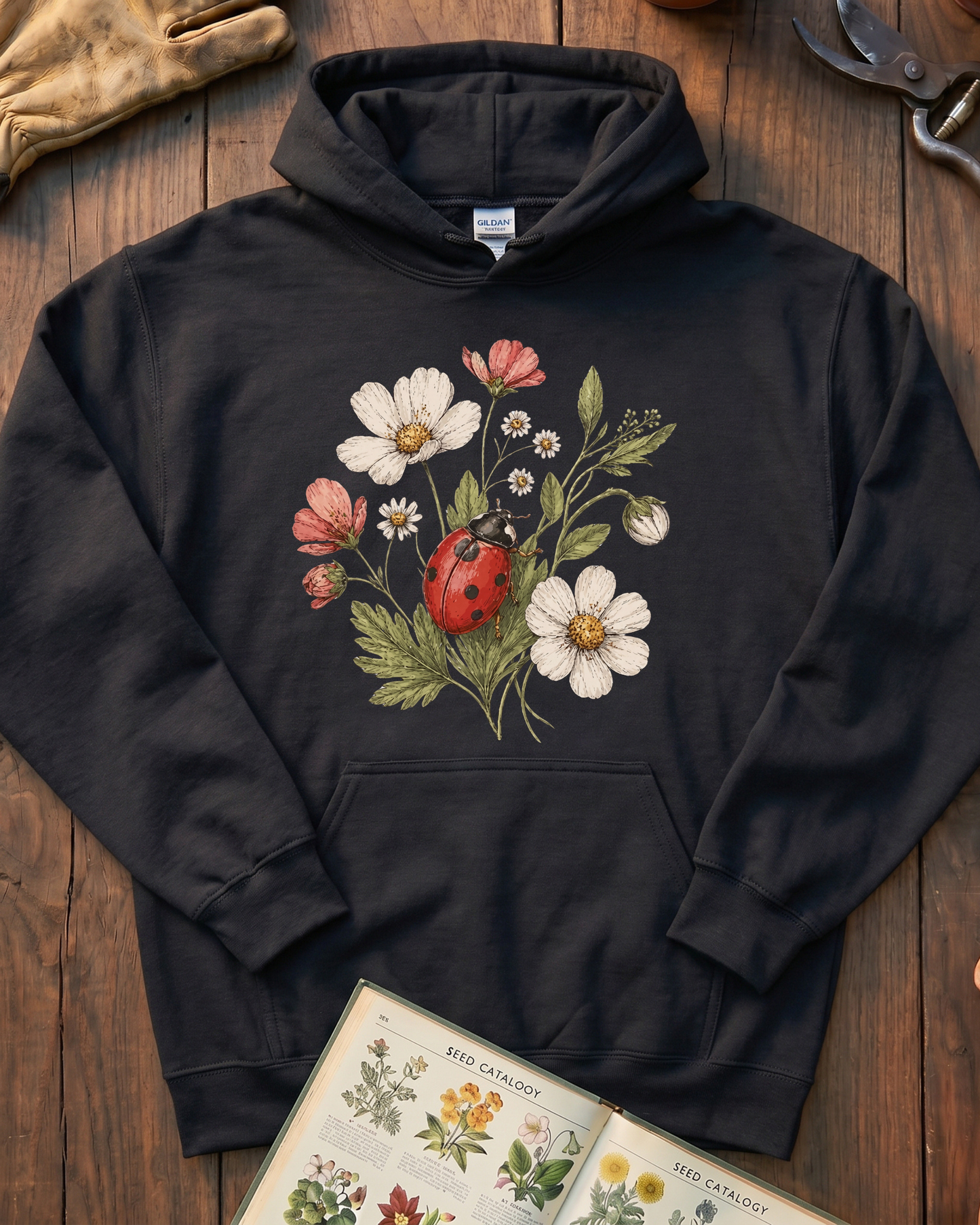 Ladybug Flowers Hoodie