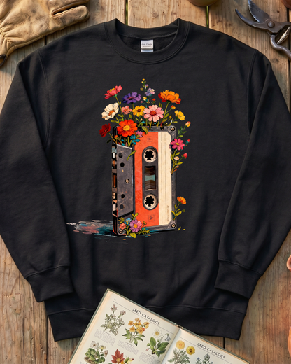 Vintage Cassette Tape Wildflower Sweatshirt