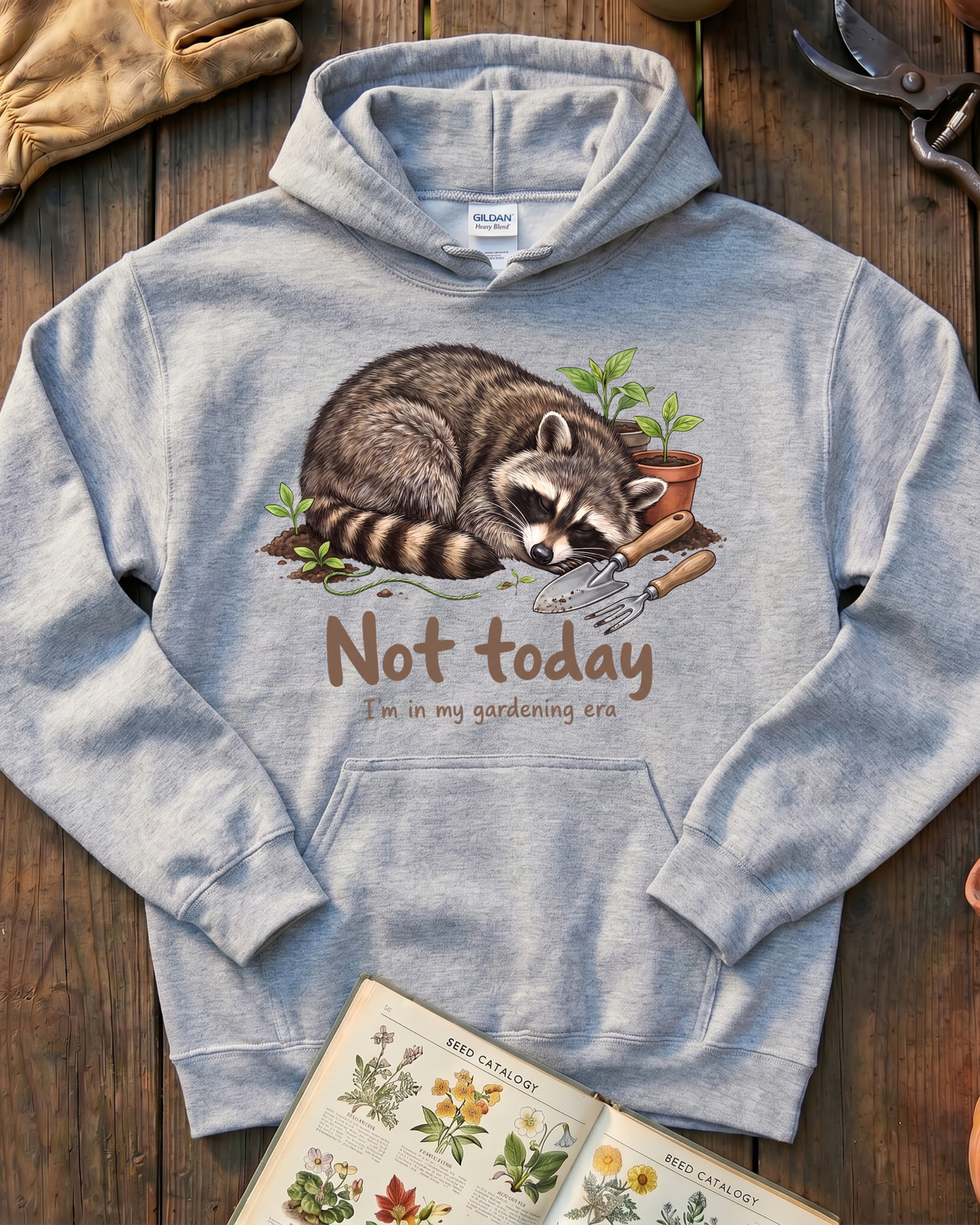 Funny Garden Raccoon Hoodie