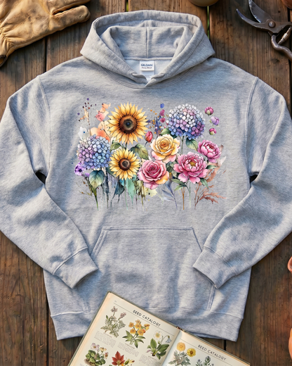 Vintage Floral Garden Bouquet Hoodie