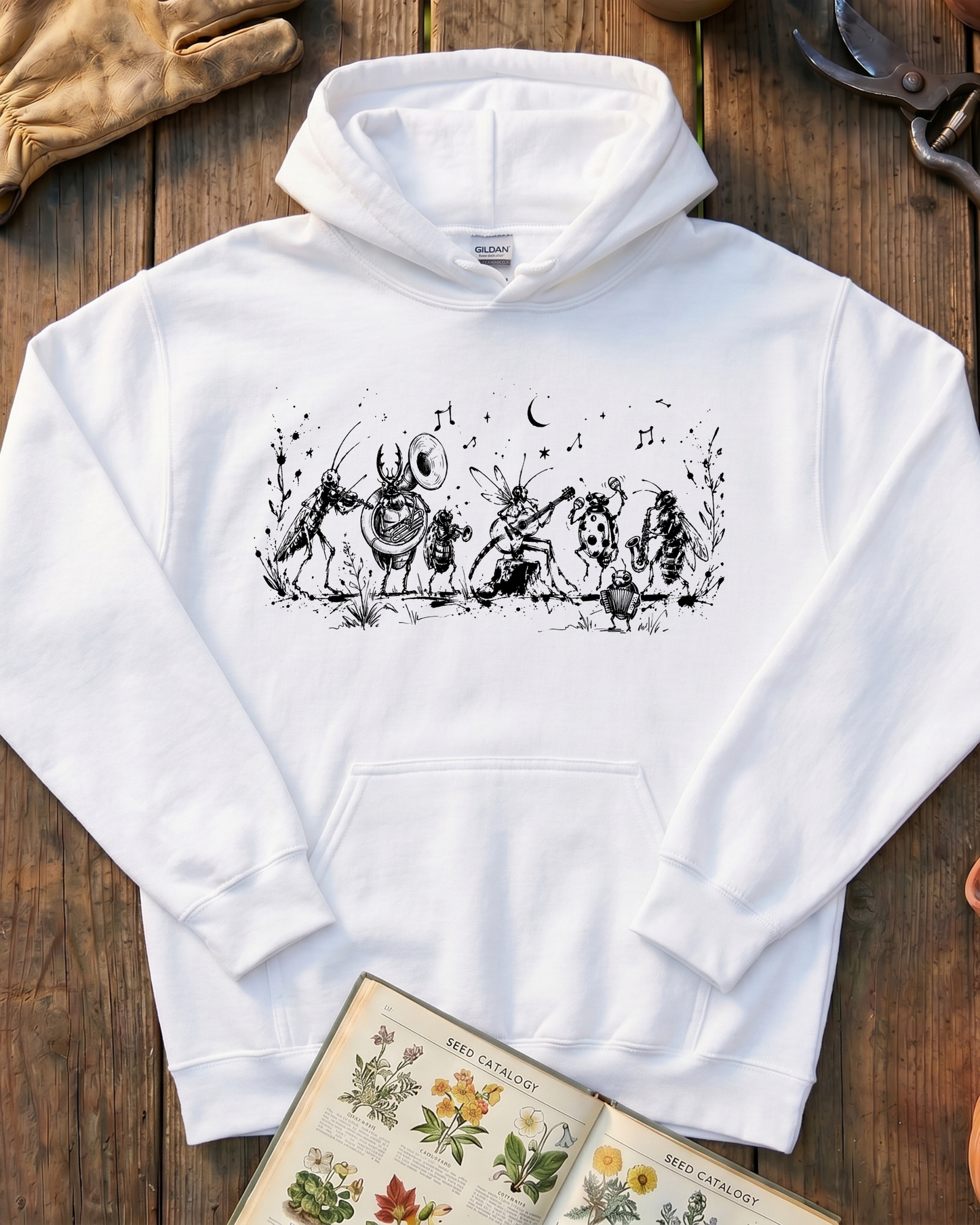 Whimsical Garden Bugs Hoodie