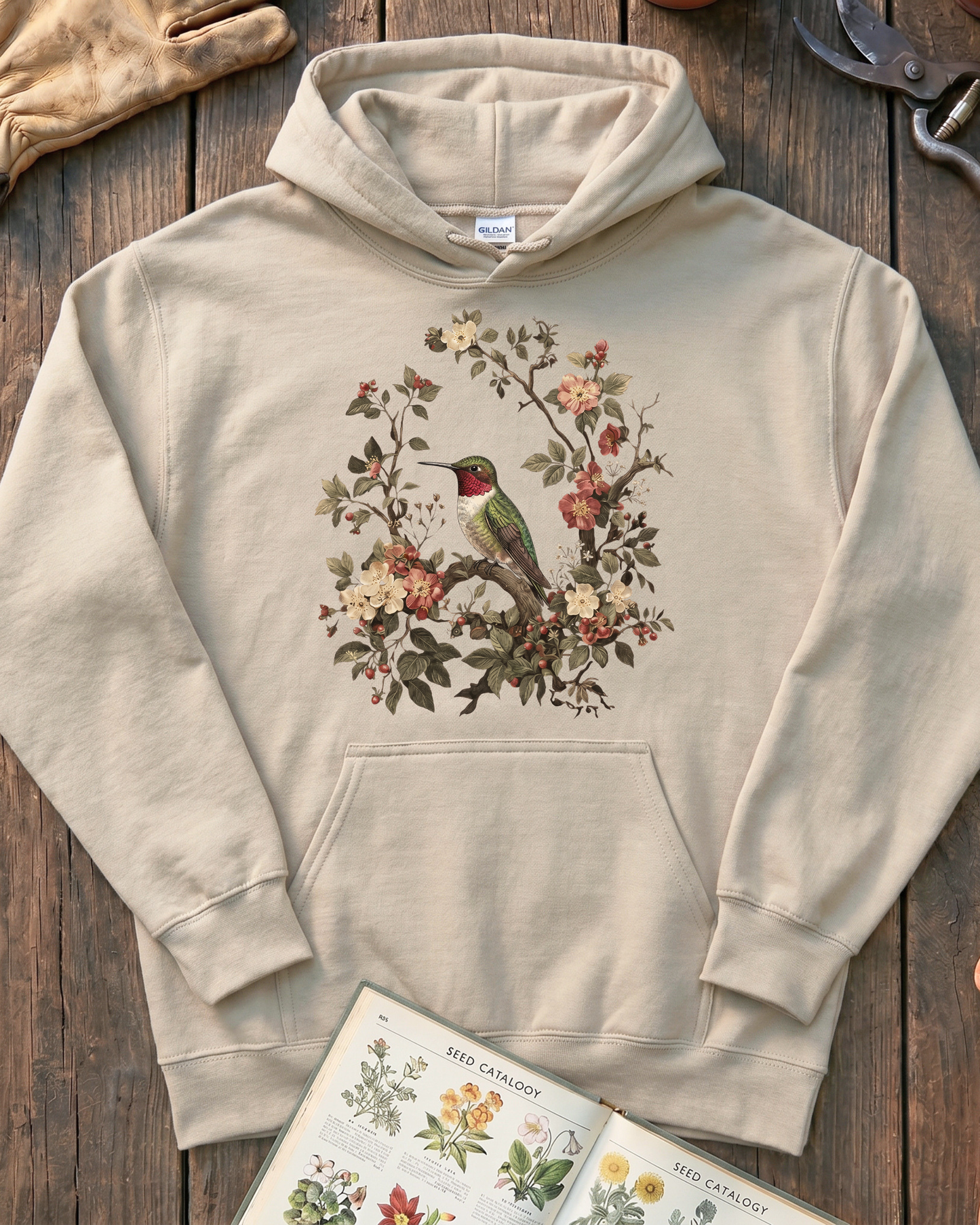 Floral Hummingbird Hoodie