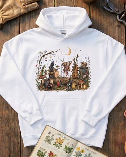 Moonlit Garden Insect Orchestra Hoodie