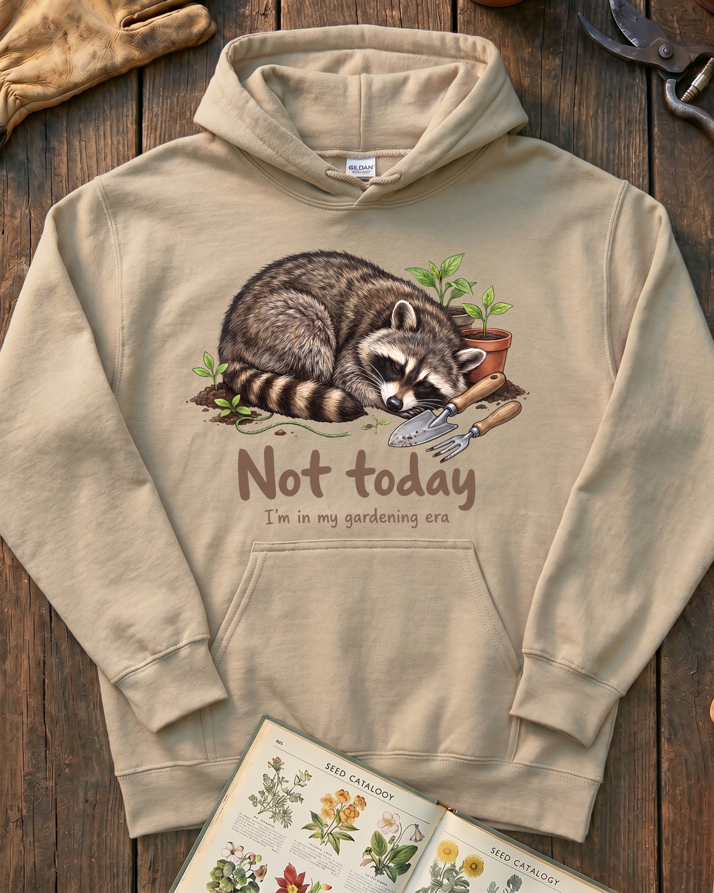 Funny Garden Raccoon Hoodie