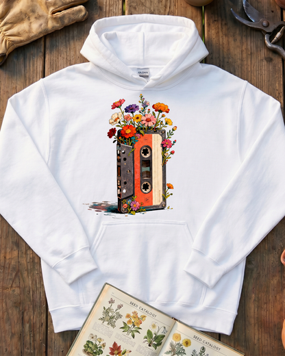 Vintage Cassette Tape Wildflower Hoodie