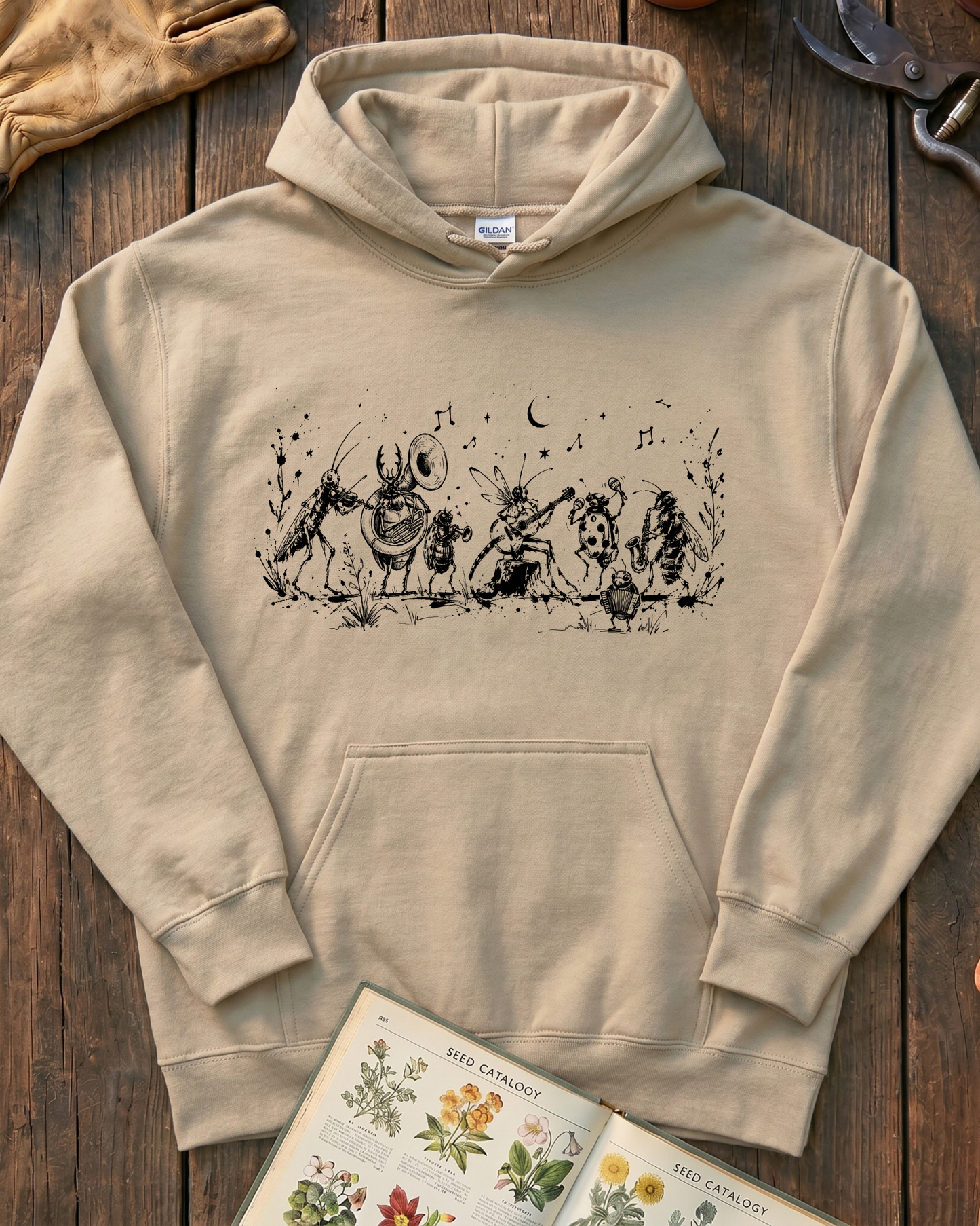 Whimsical Garden Bugs Hoodie