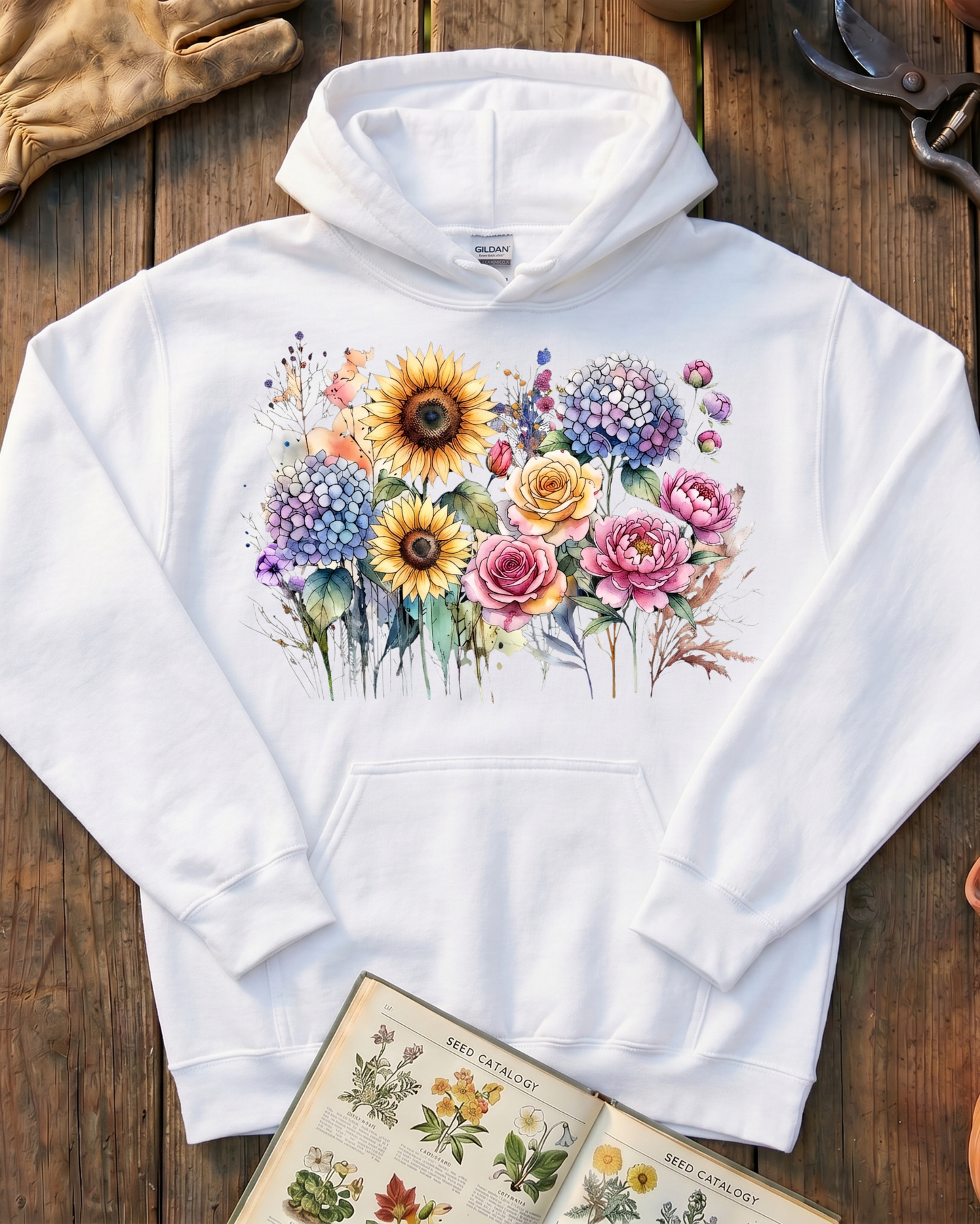 Vintage Floral Garden Bouquet Hoodie