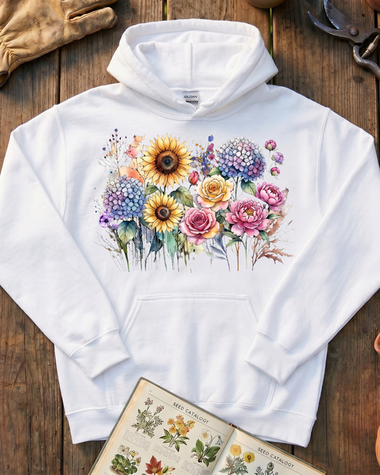 Vintage Floral Garden Bouquet Hoodie
