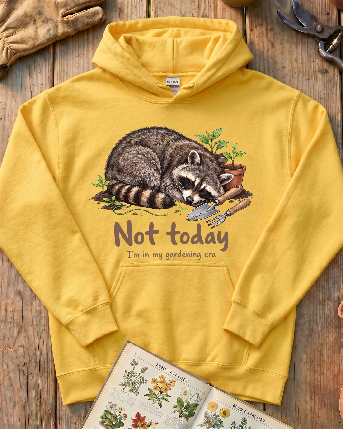 Funny Garden Raccoon Hoodie