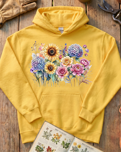 Vintage Floral Garden Bouquet Hoodie