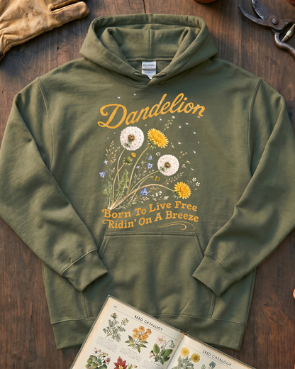 Vintage Dandelion Flower Hoodie