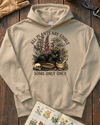 All Plants Are Edible Black Cat Hoodie