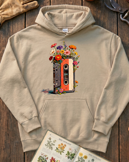 Vintage Cassette Tape Wildflower Hoodie