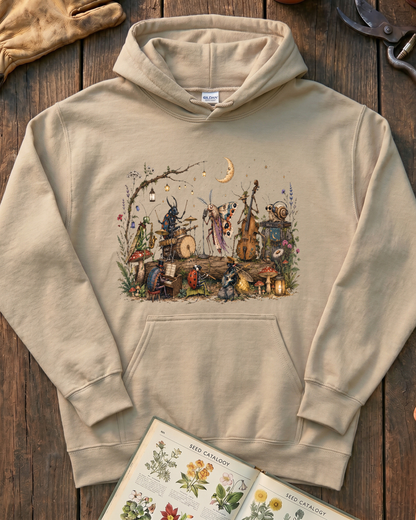 Moonlit Garden Insect Orchestra Hoodie