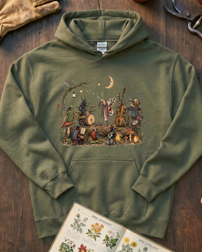 Moonlit Garden Insect Orchestra Hoodie
