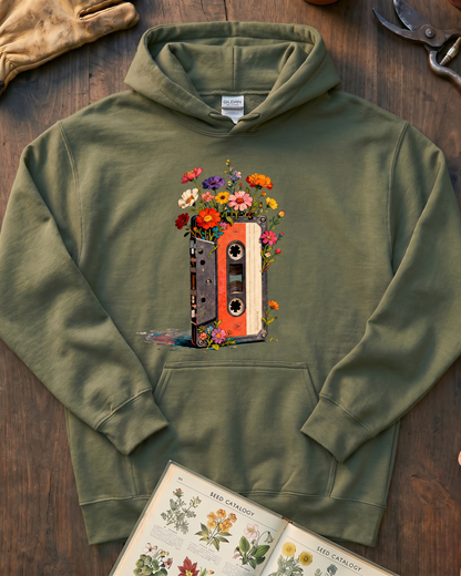 Vintage Cassette Tape Wildflower Hoodie