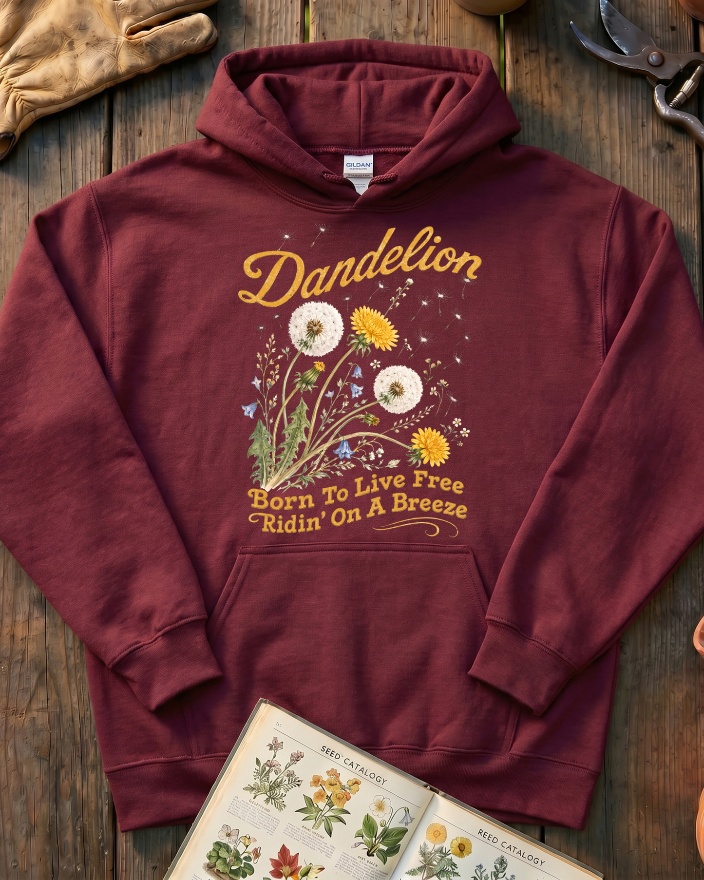 Vintage Dandelion Flower Hoodie
