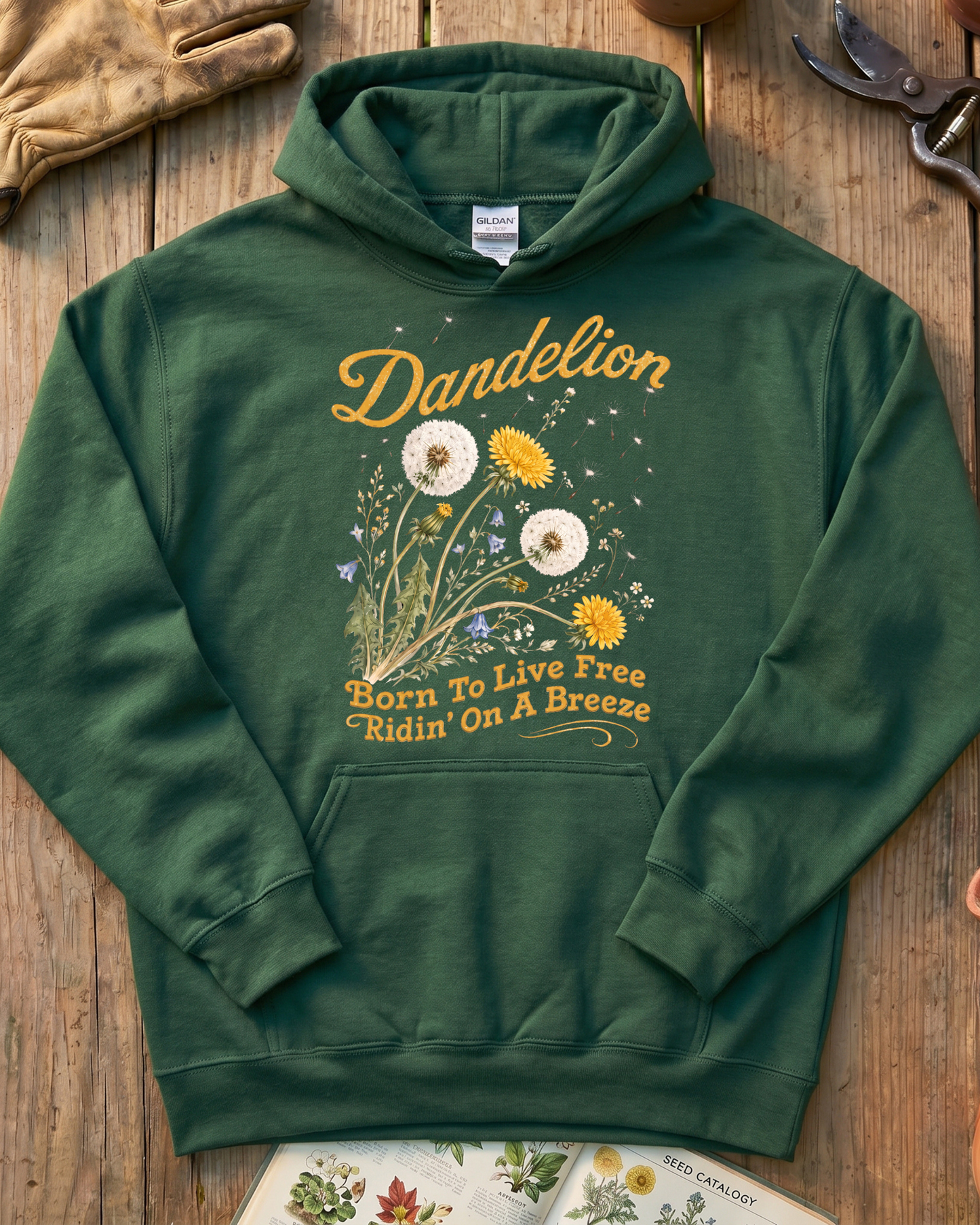Vintage Dandelion Flower Hoodie