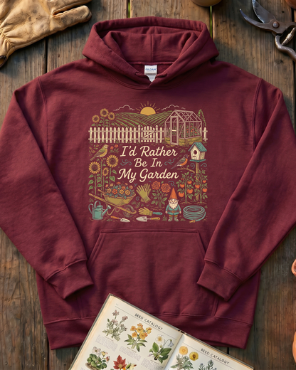 I’d Rather Be In My Garden Garden Gnome Hoodie