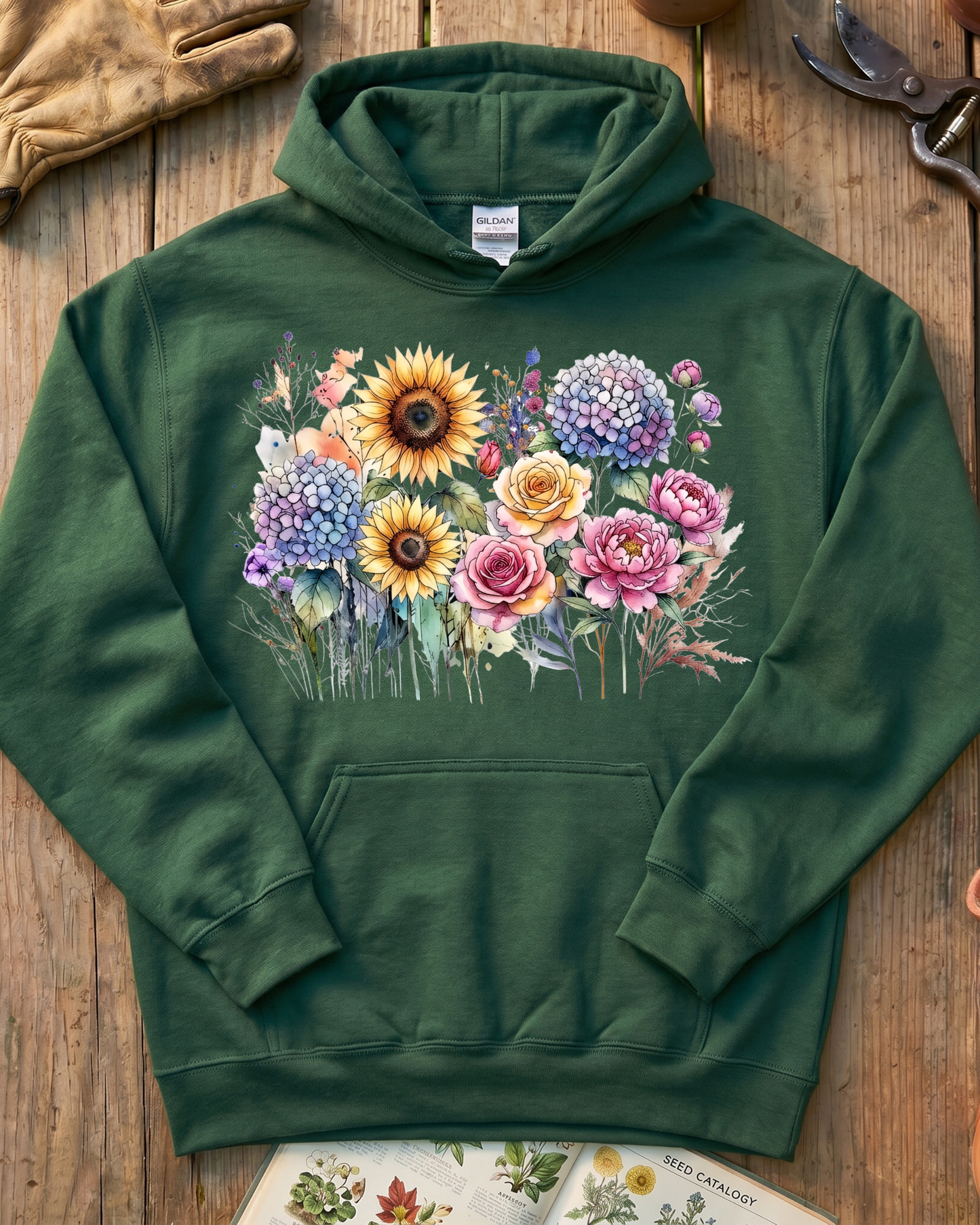Vintage Floral Garden Bouquet Hoodie
