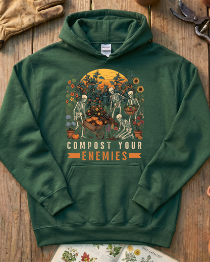 Compost Your Enemies Skeleton Gardener Hoodie