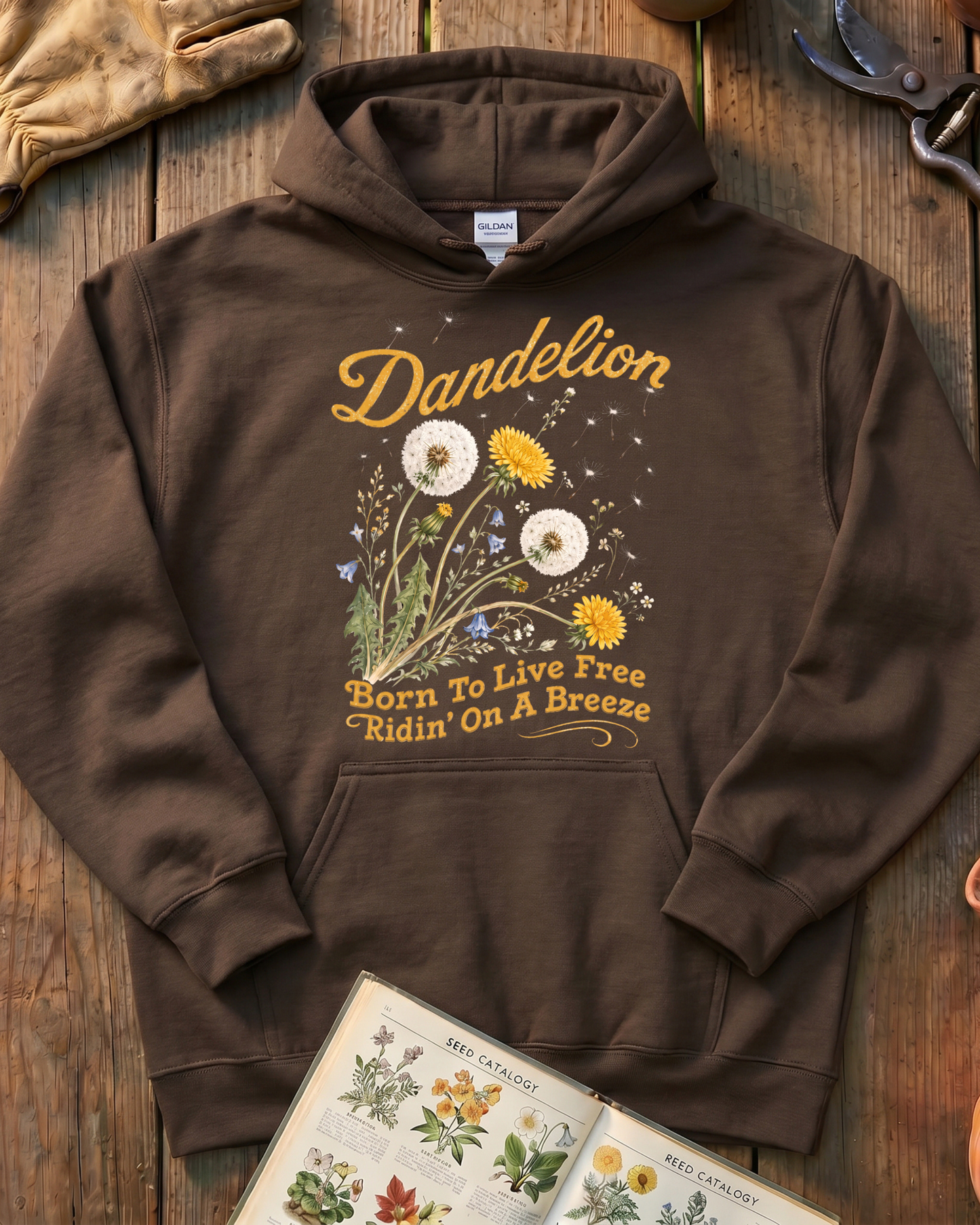 Vintage Dandelion Flower Hoodie