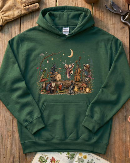 Moonlit Garden Insect Orchestra Hoodie
