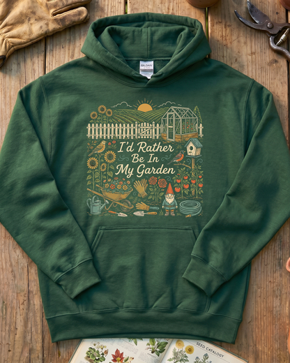 I’d Rather Be In My Garden Garden Gnome Hoodie