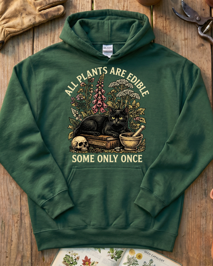 All Plants Are Edible Black Cat Hoodie