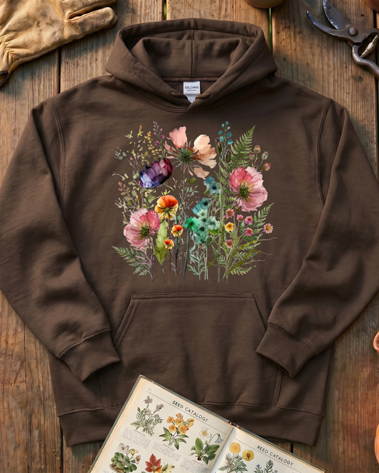 Vintage Floral Meadow Hoodie