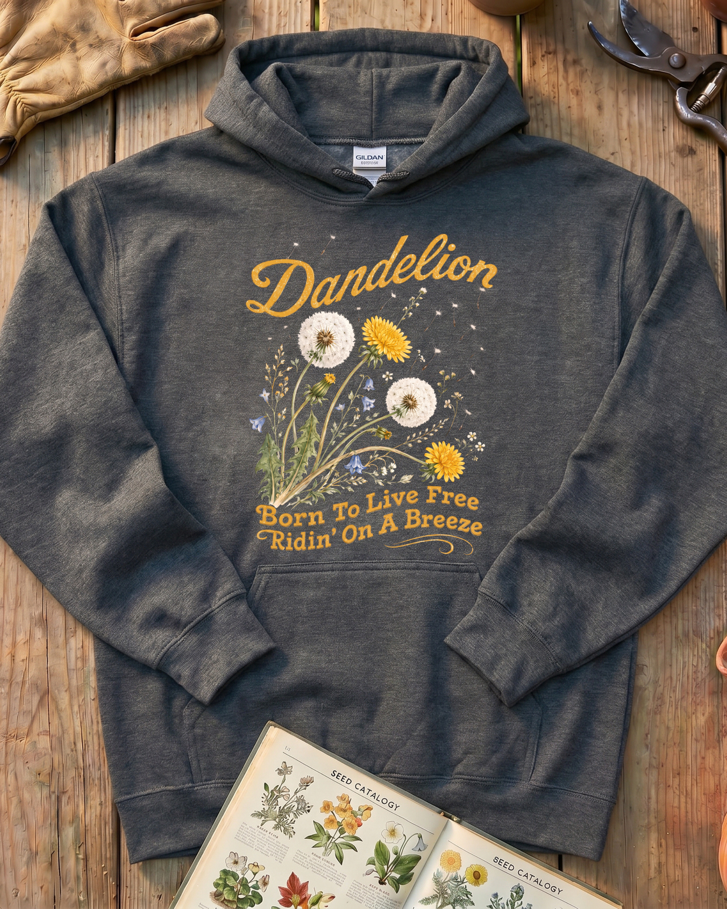 Vintage Dandelion Flower Hoodie