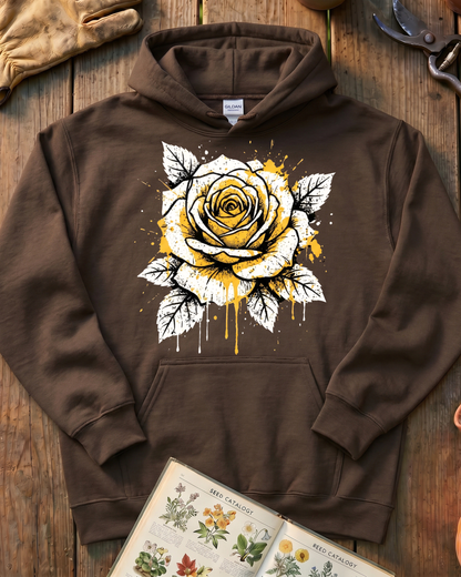 Vintage Ink Rose Flower Hoodie