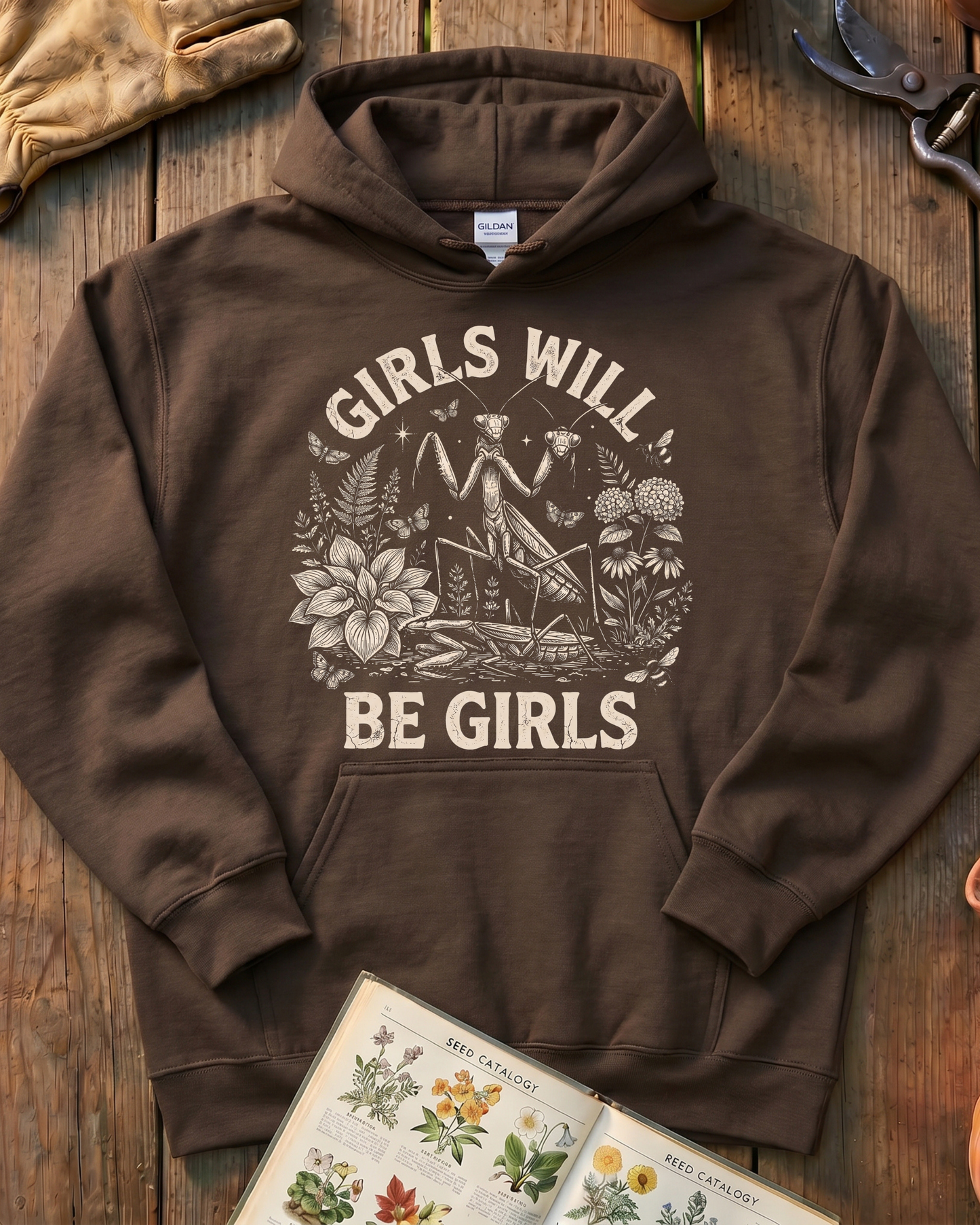 Girls Will Be Girls Praying Mantis Hoodie