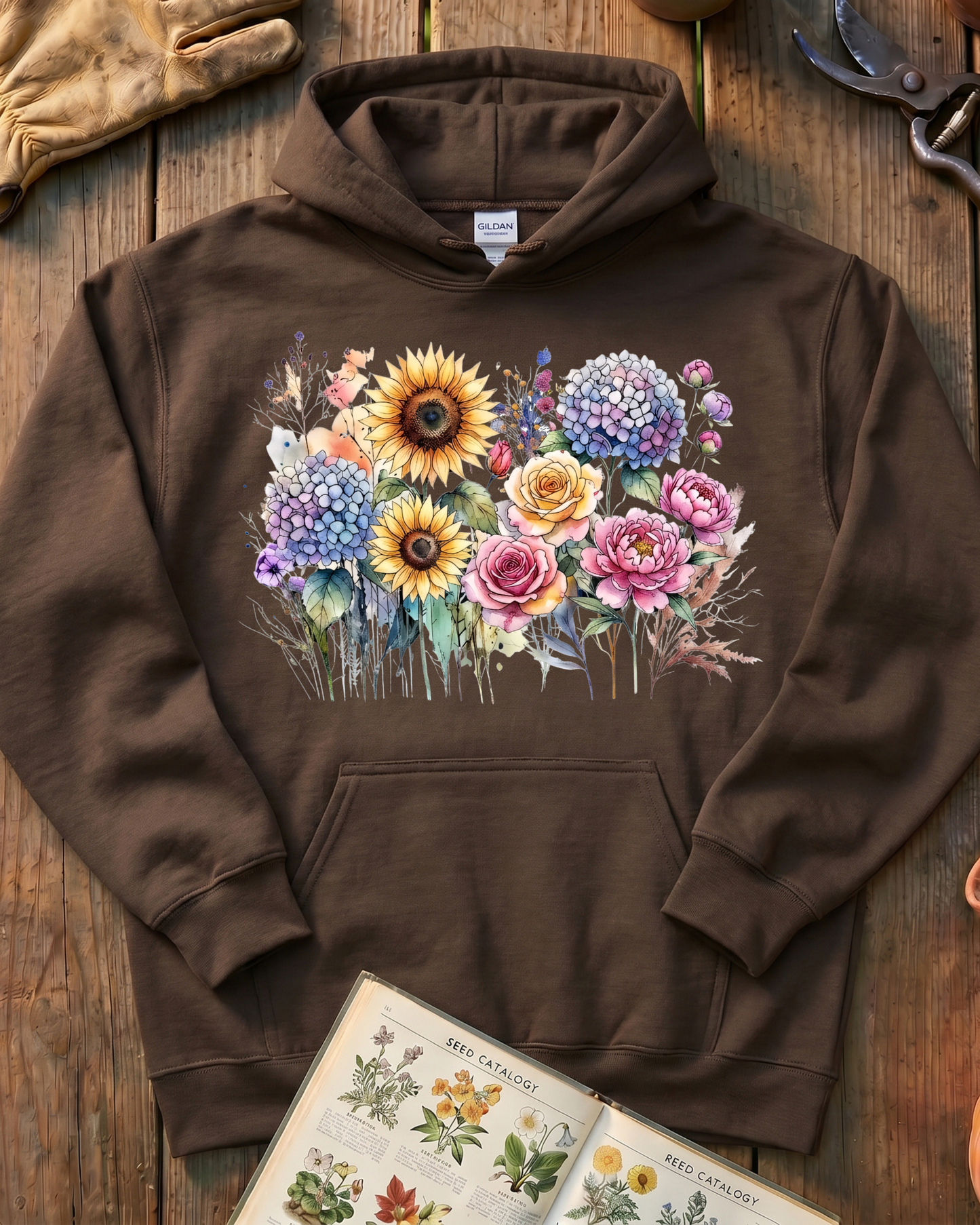 Vintage Floral Garden Bouquet Hoodie