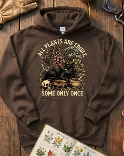 All Plants Are Edible Black Cat Hoodie