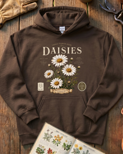 Daisy Seed Catalog Vintage Botanical Hoodie