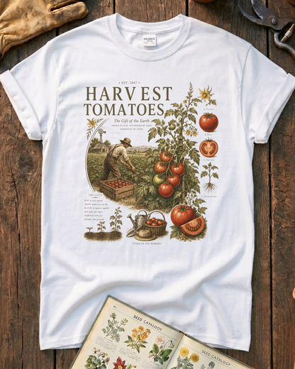 Harvest Tomatoes Vintage Garden T-Shirt