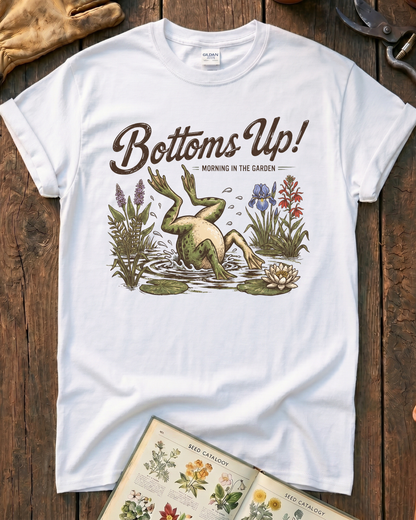 Bottoms Up Morning in the Garden Frog T-Shirt