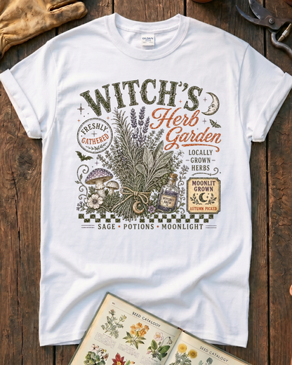 Moonlit Witch Herb Garden T-Shirt