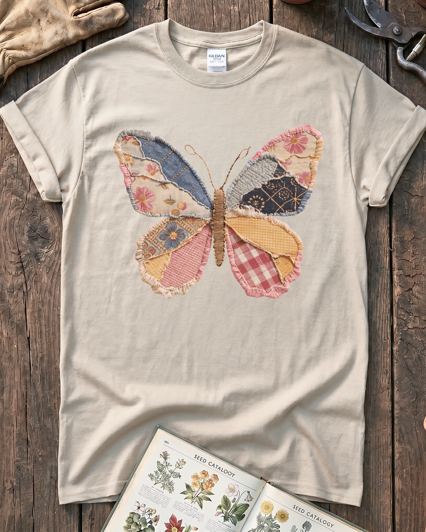 Patchwork Butterfly T‑Shirt