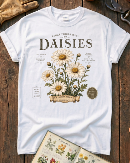 Daisy Seed Catalog Vintage Botanical T-Shirt